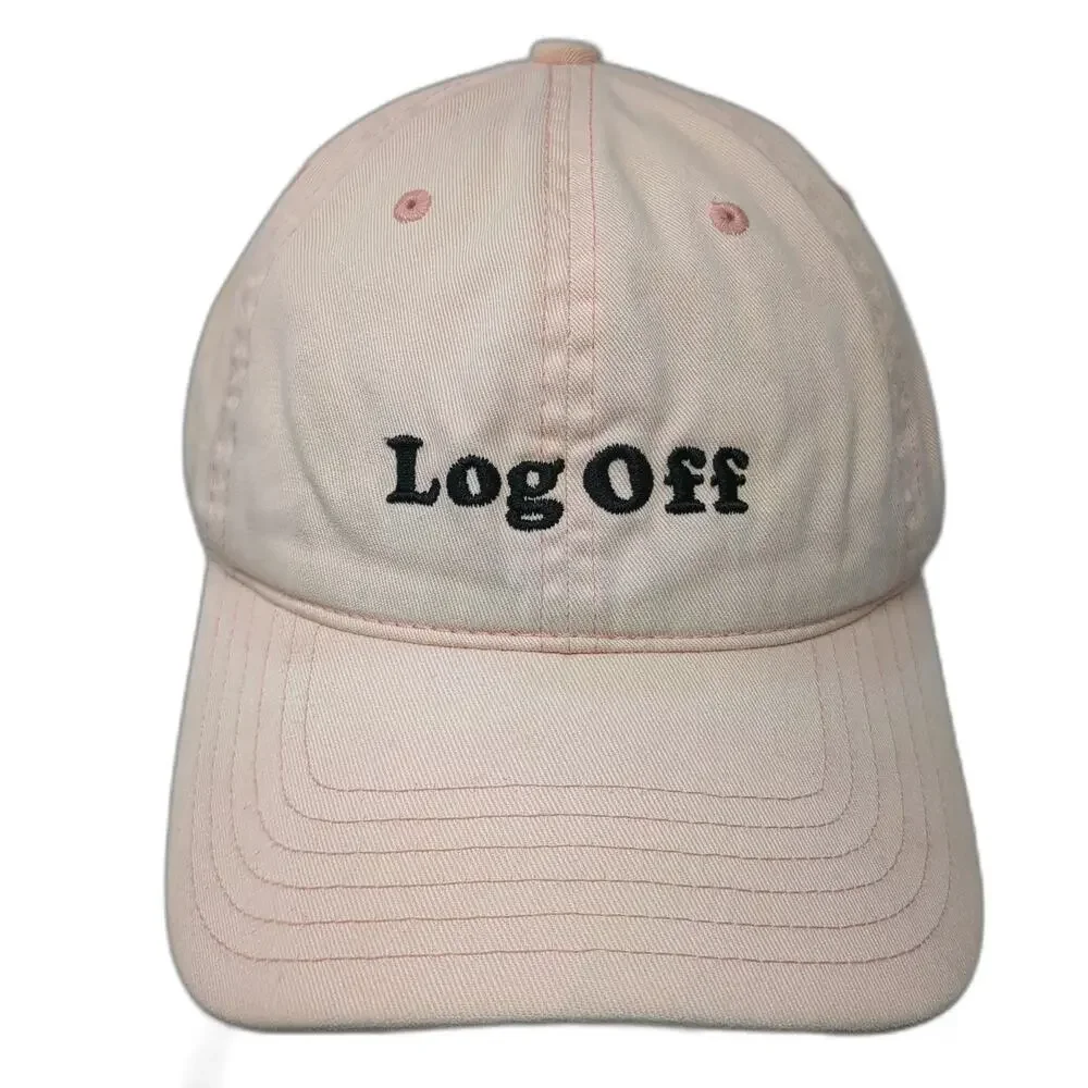 Aeropostale Baseball Cap Pink One Size Log Off Embroidered Cotton Slideback Hat